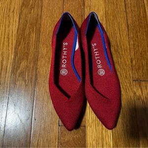 Rothy’s The Point in red, size 6.5